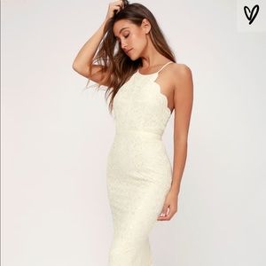 Lulus ZENITH CREAM LACE MAXI DRESS